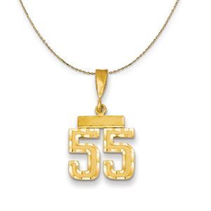 14k Yellow Gold, Varsity, Sm D/C Necklace Number 55 - 18 Inch